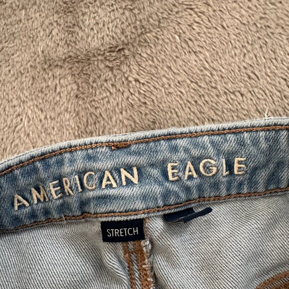 American Eagle Super High Rise Baggy Wide Leg Jeans Women's size 4 Light Wash - Picture 4 of 10